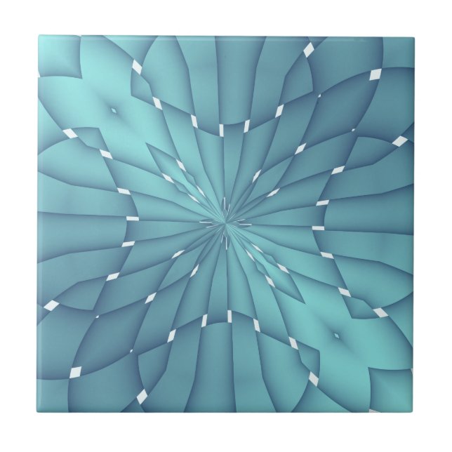 Blue and Turquoise Metallic Star Tile (Front)