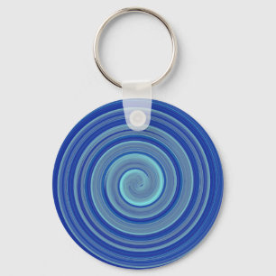 Blue and turquoise spiral keychain