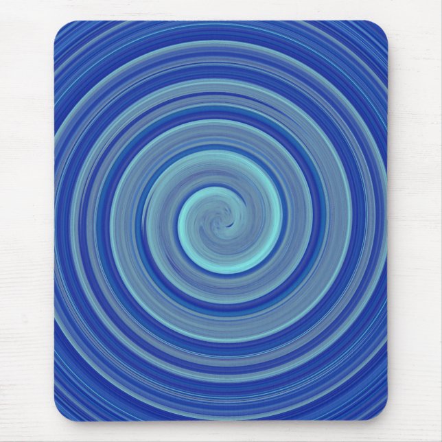 Blue and turquoise spiral mouse pad (Front)
