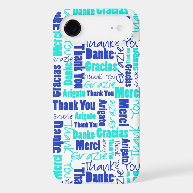 Blue and Turquoise Thank You Word Cloud (Back)