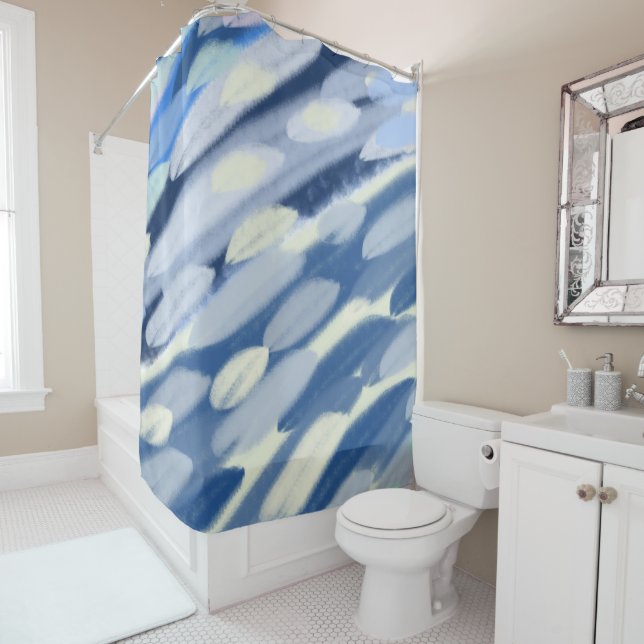 Blue and White Abstract Art  (In Situ)
