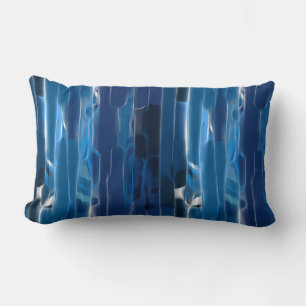 Blue and white abstract bath lumbar pillow