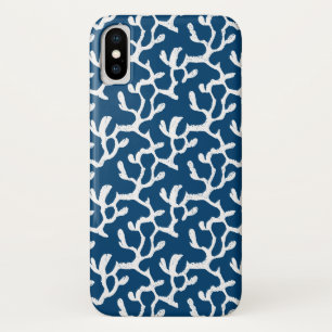 Blue And White Abstract Coral Repeating Pattern Case-Mate iPhone Case