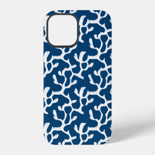 Blue And White Abstract Coral Repeating Pattern iPhone 12 Case