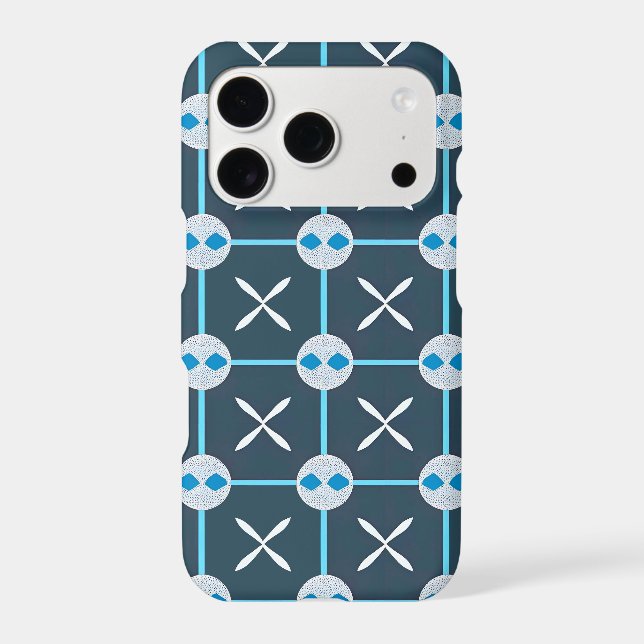 Blue and White Abstract Geometric Pattern (Back)