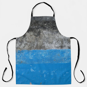 Blue and white abstract painting apron