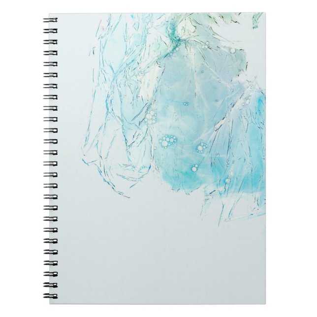 Blue and white abstract painting notebook (Front)