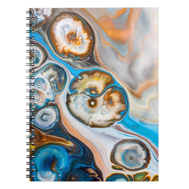 Blue and white abstract painting notebook (Front)