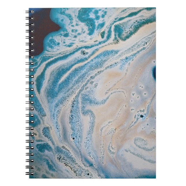 Blue and white abstract painting notebook (Front)