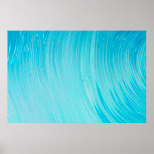 Blue and white abstract painting poster