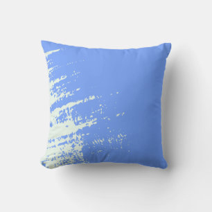 Blue and White Abstract Pattern Seaside Throw Pillow
