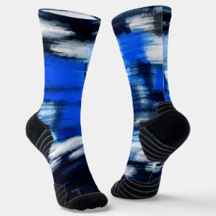 Blue and White abstract Socks