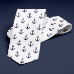 Blue and White Anchors Pattern Tie<br><div class="desc">Stylish nautical design perfect for casual days at the office or a weekend at the beach.</div>