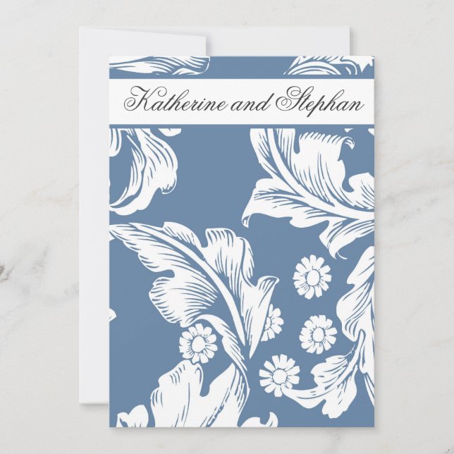 blue and white anniversary invitation (Front)