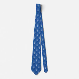 Blue and white Art Deco pattern Tie