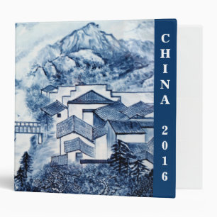 Blue and White Asian Travel photo Binder