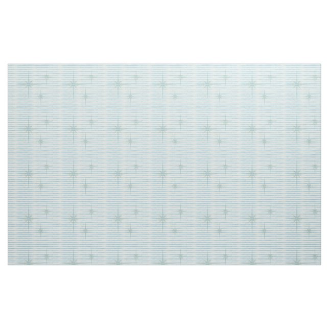 Blue and White Atomic Star Stripe Fabric (Fat Quarter)