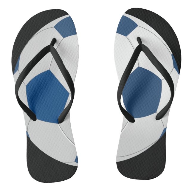 Blue and white ball flip flops (Footbed)