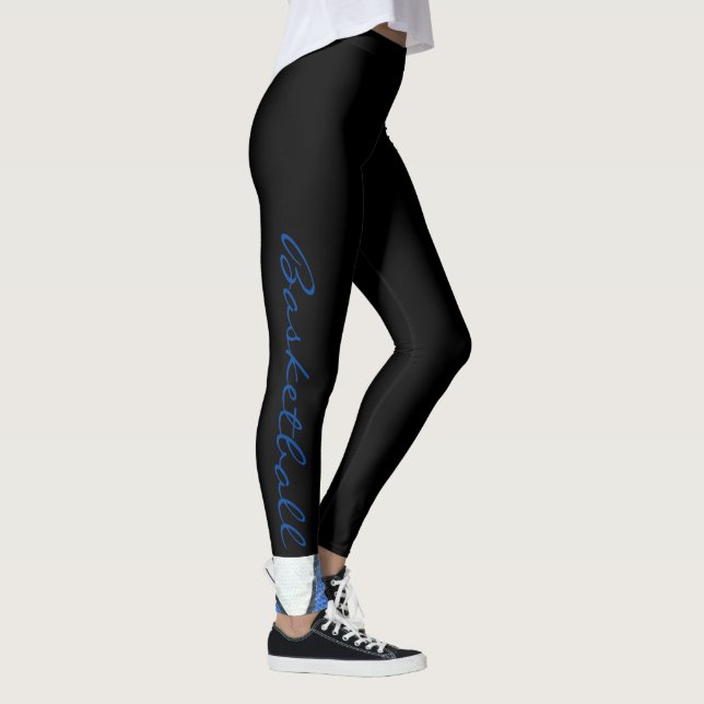 Blue and White Basketball Leggings (Right)
