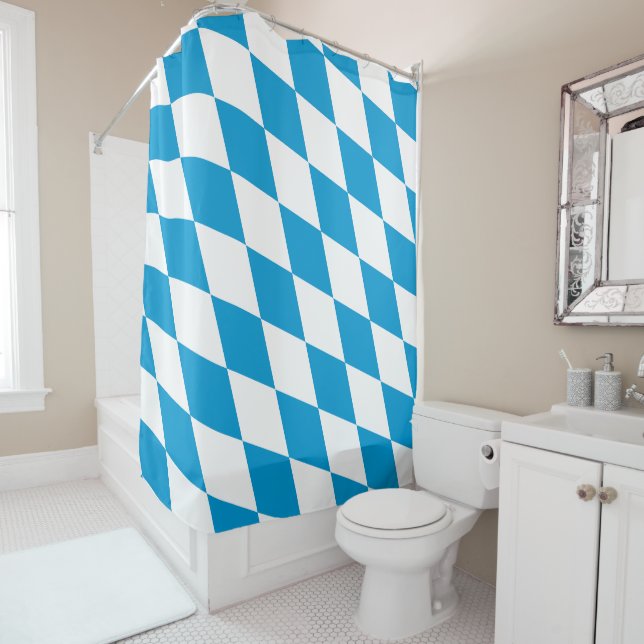 Blue and White Bavaria Diamond Flag Pattern (In Situ)