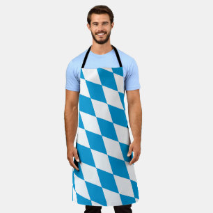 Blue and White Bavaria Diamond Flag Pattern Apron