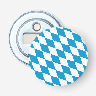 Blue and White Bavaria Diamond Flag Pattern Bottle Opener