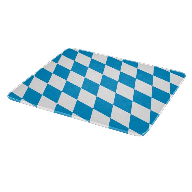 Blue and White Bavaria Diamond Flag Pattern Cutting Board (Corner)