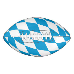 Blue and White Bavaria Diamond Flag Pattern Football