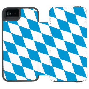Blue and White Bavaria Diamond Flag Pattern Incipio Watson™ iPhone 5 Wallet Case