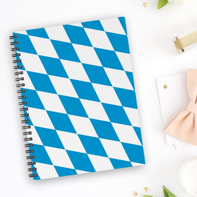 Blue and White Bavaria Diamond Flag Pattern Notebook (Creator Uploaded)