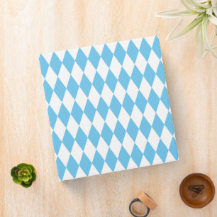 Blue and White Bavaria Rhombus Flag Pattern Binder