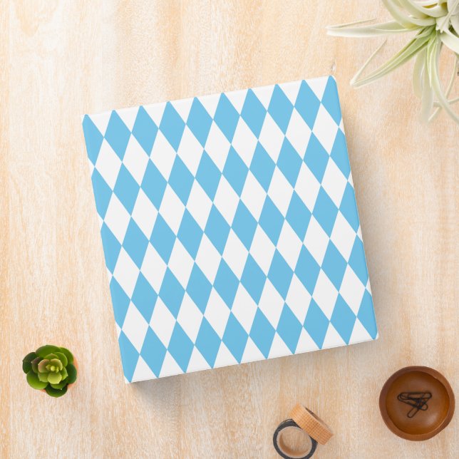 Blue and White Bavaria Rhombus Flag Pattern Binder (In Situ)