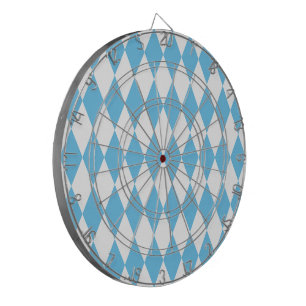 Blue and White Bavaria Rhombus Flag Pattern Dartboard