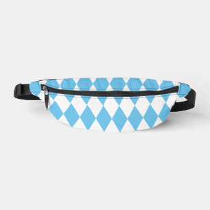 Blue and White Bavaria Rhombus Flag Pattern Fanny Pack