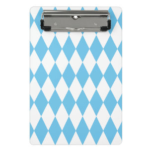 Blue and White Bavaria Rhombus Flag Pattern Mini Clipboard