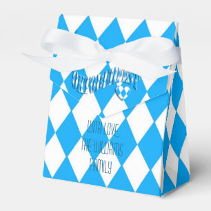 Blue and White Bavarian Flag Pattern Oktoberfest Favor Box