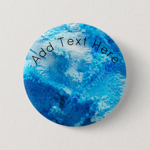 Blue and White Blended Abstract Art 2 Inch Round Button
