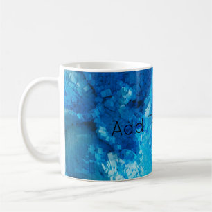 Blue and White Blended Abstract Art Coffee Mug