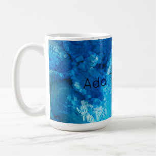Blue and White Blended Abstract Art Coffee Mug