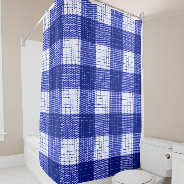 Blue and White Bold Checkered Plaid Design  (Creator Uploaded)