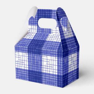 Blue and White Bold Checkered Plaid Design  Favor Box