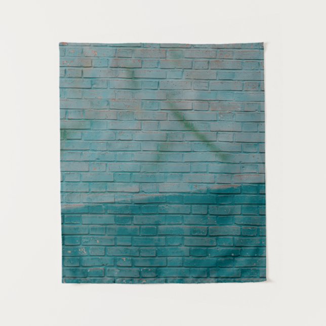 Blue and white brick wall tapestry (Front)