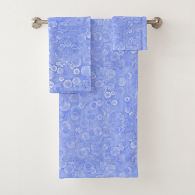 Blue And White Bubbles Bath Towel Set (Insitu)