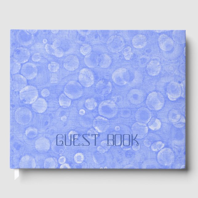 Blue And White Bubbles  Guest Book (Front)