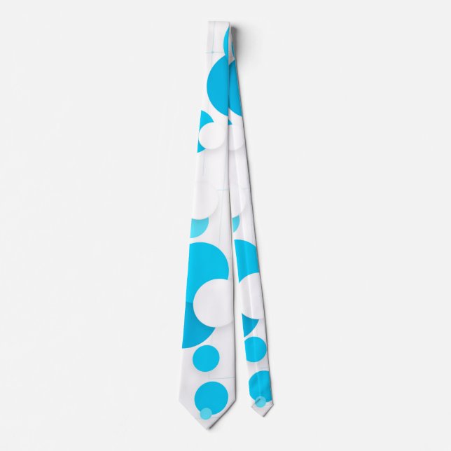 Blue and white bubbles party tie (Front)