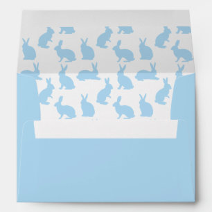 Blue And White Bunny Shapes Happy Easter Envelope