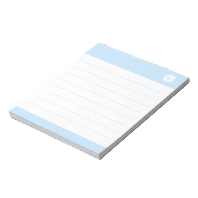 BLUE AND WHITE BUSINESS COMPANY LOGO LINED  NOTEPAD (Rotated)