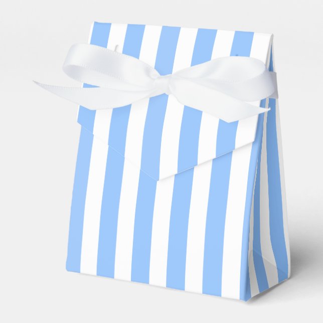 Blue and white candy stripes favor box (Front Side)