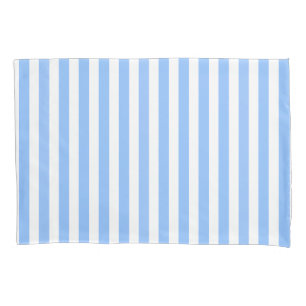 Blue and white candy stripes pillowcase