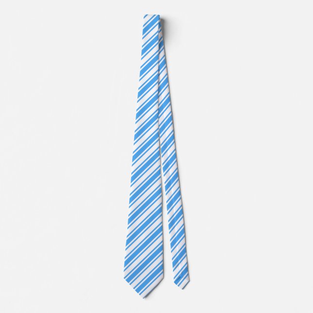 Blue and white candy stripes tie (Front)